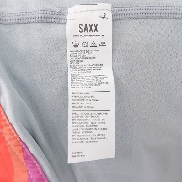 SAXX Swim Trunks Board Shorts Betawave Multicolor Striped Quick Dry Size 34 NWT - Picture 12 of 13
